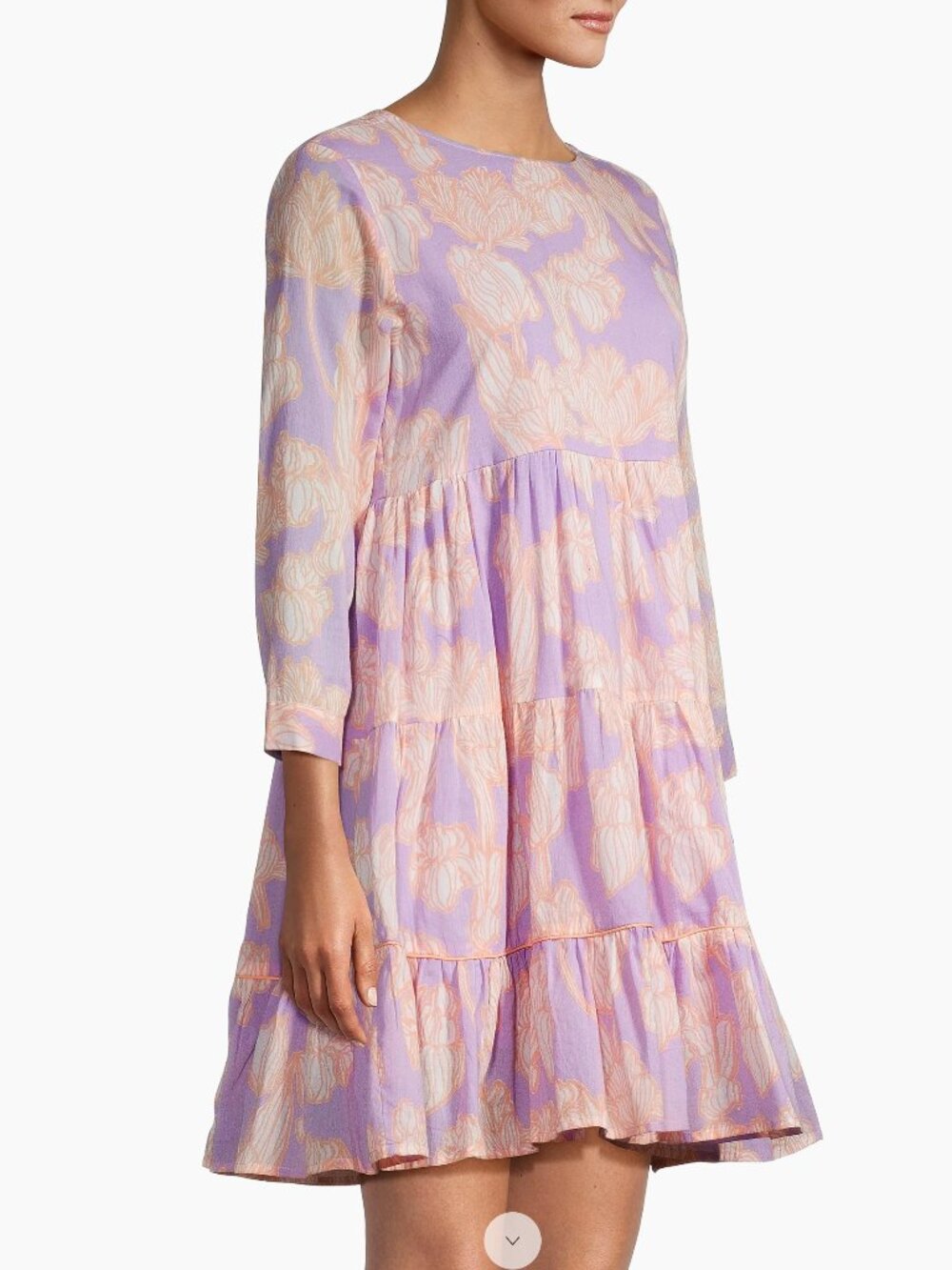 Ro's Garden sz L Rene Floral Tiered Minidress NWT Lilac Multi